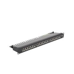 Panel de parcheo de impacto (110) blindado de 24 puertos Cat6A