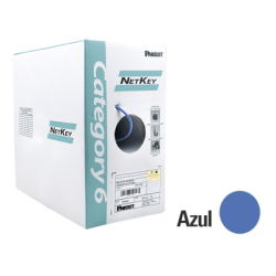 Bobina de Cable UTP 305 m. de Cobre, NetKey, Azul, Categoría 6 (24 AWG), 1000Mbps, Riser (CMR), de 4 pares