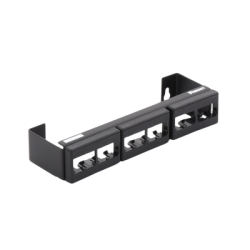 Panel de Parcheo Modular (Sin Conectores), de 12 Puertos Mini-Com, Instalación en Pared con Montaje Incluido, Color Negro