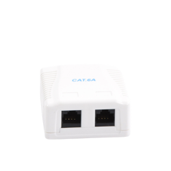 Caja de pared con 2 puertos, incluye 2 jacks UTP Cat6A