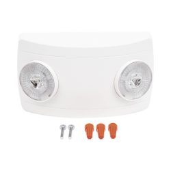 Luz de Emergencia Dual LED ultra compacta/150 lúmenes/Luz fría/Batería de Respaldo Incluida/Botón de test.