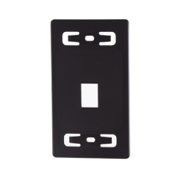 Placa de pared modular MAX, de 1 salida, Color Negro