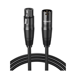 Cable para Micrófono XLR Tipo Canon Macho a Hembra | 15 Metros | Plug & Play | Anti interferencias | Triple Blindaje | Alta Calidad | Color Negro.
