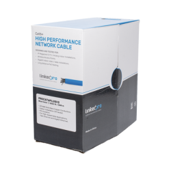 Bobina de cable de 305 metros Cat6+, CM, CALIBRE 23 ALTO RENDIMIENTO, ETL,UL, color azul, super flexible, para aplicaciones de video vigilancia, video HD, y redes de datos. Uso interior.