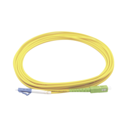 Jumper de Fibra Óptica Monomodo LC/UPC SC/APC Simplex, color amarillo 1 metro