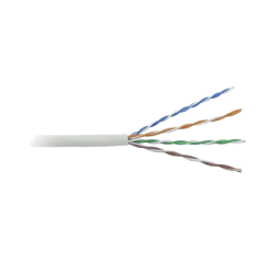 Bobina de cable de 305 m, ( 1000 ft ),  Cat5e, alto rendimiento, color blanco, UL, para aplicaciones en video vigilancia, redes de datos. Uso en interior