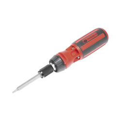 Desarmador 6 en 1 con Mango de Agarre Plástico (Torx de Seguridad #10 y #20, Hexagonal #5, PH0, PH2, Plana #5) 