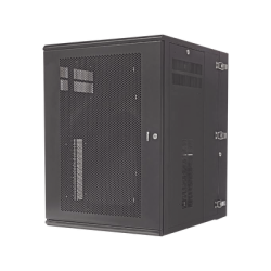 Gabinete PanZone de Montaje en Pared, de 19in, Puerta Ventilada, 18 UR, 762mm de Profundidad, Color Negro