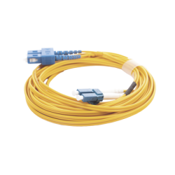 Jumper de Fibra Óptica Monomodo 9/125 LC/UPC-SC/UPC, PVC, 2.0 mm, Dúplex, amarillo, 5 metros