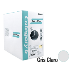 Bobina de Cable UTP de 305 m. de Cobre, NetKey, Gris Claro, Categoría 6 (24 AWG), 1000Mbps,  Riser (CMR), de 4 pares