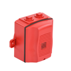 Sirena para Exterior, Montaje en Techo o Pared, 12 a 24 Vcc, Color Rojo