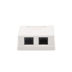 Caja de pared con 2 puertos, incluye 2 jacks UTP Cat5e Keystone