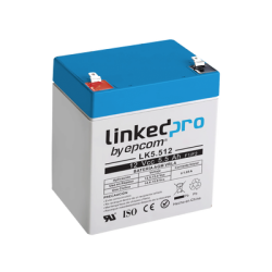 Batería 12 Vcc / 5.5 Ah / UL / Vida útil promedio 5 años / Tecnología AGM-VRLA / Para uso en equipo electrónico, Alarmas de Intrusión / Incendio/ Control de acceso / Video Vigilancia / Terminales F1 ( Incluye adap