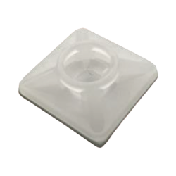  Base Autoadherible para Cinchos Práctica y Eficiente para la Organización y Fijación de Cables, Fabricada en Nylon Resistente y de Color Natural con una Medida de 19x19 mm, Paquete con 100 Piezas (4210-00001)