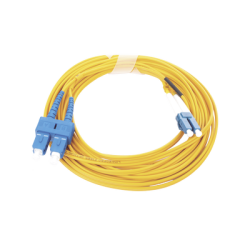 Jumper de Fibra Óptica Monomodo 9/125 LC/UPC-SC/UPC, PVC, 2.0 mm, Dúplex, amarillo, 5 metros
