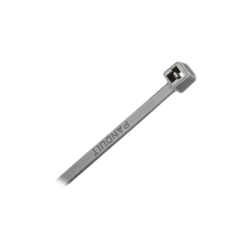 Cincho de Naylon 6.6, Color Gris, 290 mm largo x 3.7mm ancho, sección transversal intermedia, 1000pz