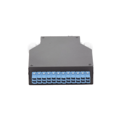 Distribuidor de Fibra Óptica Para Riel Din, 12 acopladores LC/UPC Duplex Monomodo con Charola de Empalme