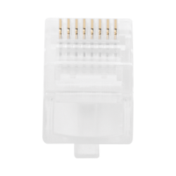 Bote con 100 Piezas de Plug Modular RJ45 Cat5e sin blindaje, chapado de oro a 30 micras para durabilidad extrema