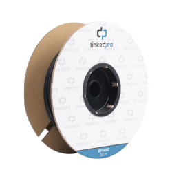 Carrete de Fibra Óptica Monomodo con Conectores SC-SC Duplex, Reforzada con Kevlar, de 50 metros, Para instalaciones subterráneas por tubería