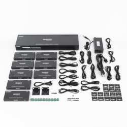 Splitter mas Extensor de Video | 1x8 | ProAV | HDBaseT™ | 120m en 4K@60Hz | 150m en 1080p@60Hz | Cat6/6a/7 | Gestión Avanzada EDID | Control IR y RS232 | PoC | Salida de Audio