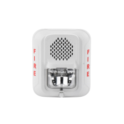 Sirena de Baja Frecuencia con Lámpara Estroboscópica / a 2 Hilos / Montaje en Muro / Configuración Estroboscópica Seleccionable / Color Blanco