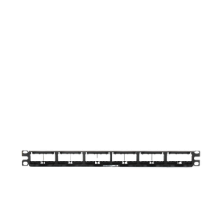 Panel de Parcheo Modular Mini-Com (Sin Conectores), Plano, Sin Blindaje, Con Etiqueta y Cubierta, de 24 puertos, 1UR