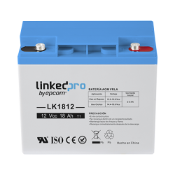 Batería 12 Vcc / 18 Ah / UL / Tecnología AGM-VRLA / Vida útil promedio de 5 años / Para uso en equipo electrónico, Alarmas de Intrusión / Incendio/ Control de acceso / Video Vigilancia / Terminales T1 .