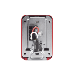 Estación de jalón convencional de acción simple color roja con cerradura