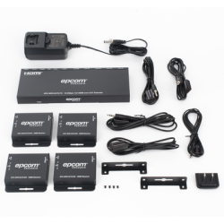 Splitter HDMI 1x4 | Extensor HDMI | 4K@30Hz 40m | 1080p@60Hz 70m | Función PoC |  4:4:4 