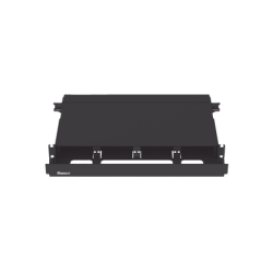 Panel de Distribución de Fibra Óptica, Acepta 4 Placas FAP o FMP, Bandeja Deslizable, Hasta 96 Fibras, Color Negro, 1UR