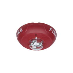 Sirena con Lámpara Estroboscópica, Montaje en Techo, Nivel de Candelas Seleccionable, Color Rojo, Nuevo Diseño Moderno y Elegante y Menor Consumo de Corriente 