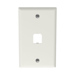 Placa de Pared Vertical Clásica, Salida Para 1 Puerto Mini-Com, Color Blanco Mate