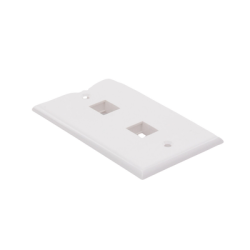 Placa de pared de 2 puertos, Keystone, Color Blanco 