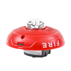 Bocina con Lámpara Estroboscópica, Montaje en Techo, Color Rojo, Nuevo Diseño Moderno y Elegante y Menor Consumo de Corriente