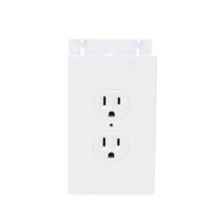 Contacto eléctrico doble, soporte y tapa color blanco de PVC auto extinguible,  para canaleta TEK100 (5591-10200) 