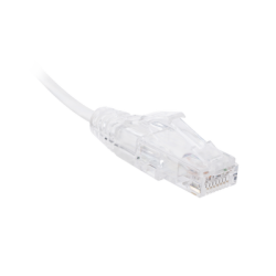 Cable de Parcheo Slim UTP Cat6 - 30 cm Blanco, Diámetro Reducido (28 AWG)