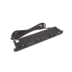 PDU Básico de Montaje en Rack, Con 6 Salidas Frontales NEMA 5-15R,  Enchufe de Entrada NEMA 5-15P, de 19in, 1UR, 15 Amp, 120 Vca 