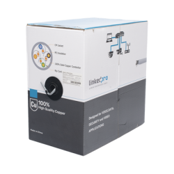 Bobina de cable de 305 m, ( 1000 ft ), Cat5e, alto desempeño, de color Gris, UL, para aplicaciones en video vigilancia, redes de datos. Uso Interior