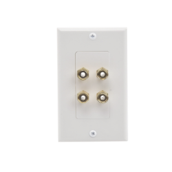 Placa de Pared | Postes de Unión Tipo Banana | Conexión para 2 Altavoces | Fácil Instalación | Conectores Chapados en Oro