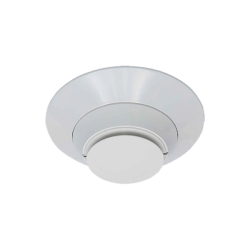 Detector de humo fotoeléctrico direccionable con prueba remota para ducto, color marfil.