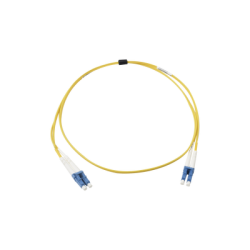 Jumper de Fibra Óptica Monomodo (OS2), XGLO, Riser, LC/UPC-LC/UPC Duplex, OFNR, Color Amarillo, 1 Metro
