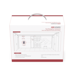 Kit de Control de Acceso TODO INCLUIDO con Lector de Rostros, QRs , Tarjetas y Huellas / 3,000 Rostros / Compatible con App Hik-Connect / Videoportero / Incluye Electroimán  Botón de Salida y Montajes Z y L para imán 