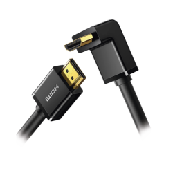 Cable HDMI 2.0  en Angulo de 90°  / 3 m / 4K@60Hz / HDR / 3D / HEC (Canal Ethernet HDMI) / ARC (Canal de Retorno de Audio / CEC / 32 canales de Audio / HDCP 2.2 / Dolby Atmos / 18 Gbps / Blindaje Múltiple