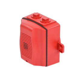 Sirena para Exterior, Montaje en Techo o Pared, 12 a 24 Vcc, Color Rojo