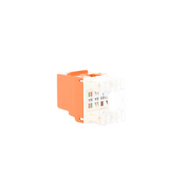 Conector Jack Estilo 110 (de Impacto), Tipo Keystone, Categoría 6, de 8 posiciones y 8 cables, Color Naranja