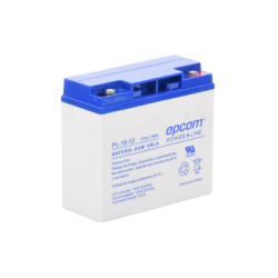 Batería 12 Vcc / 18 Ah / UL / Tecnología AGM-VRLA / Para uso en equipo electrónico Alarmas de intrusión / Incendio/ Control de acceso / Video Vigilancia / Terminales de tornillo M5 ( HEX ) / Cargador recomendado CHR-80. 