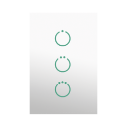(ZWAVE) Interruptor On/Off panel táctil touch inalámbrico Zwave Plus 3 botones. Compatible con Hubitat HC8, Álula  M2M, otro 