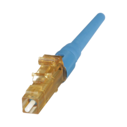 Conector de Fibra Óptica LC Simplex OptiCam, Monomodo 9/125 OS2, Pre-pulido, Color Azul