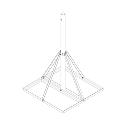 Base No Penetrante Base de 0.9 x 0.9 m con Mástil de 1.5 m x 2