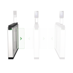 Torniquete de Apertura para Lado Izquierdo / Metal / Con 12 Pares de Detectores IR / Soporta Terminal de Reconocimiento Facial